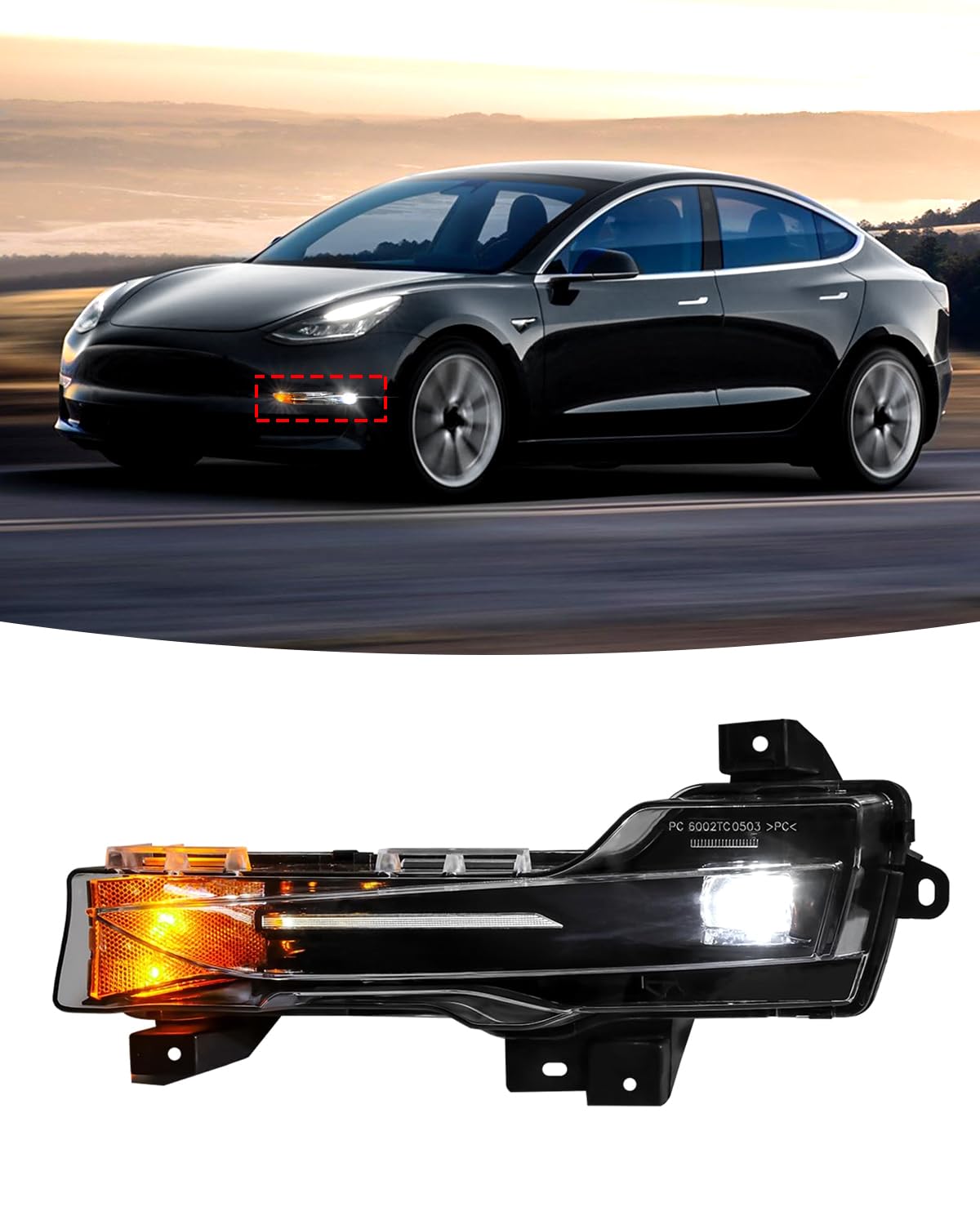 Front Fog Lights, Model y Daytime Running Light Led Drive Side